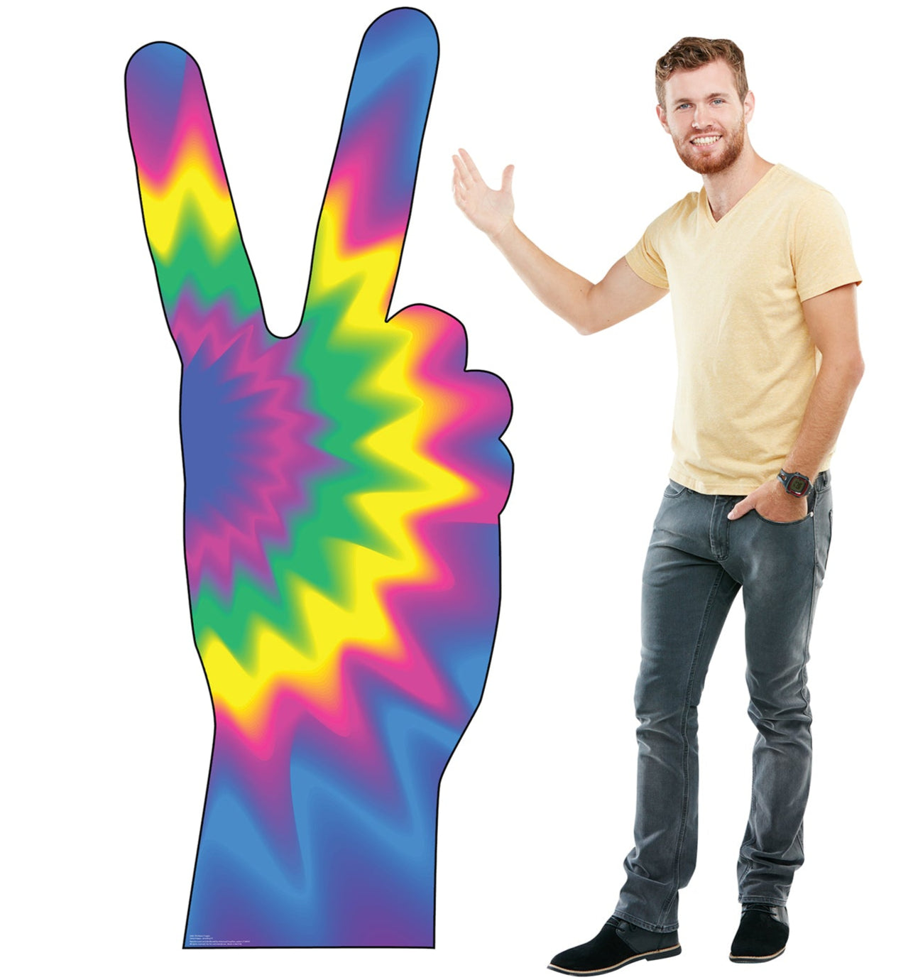 Life-Size 70s Peace Fingers Cardboard Cutout - All Cutouts