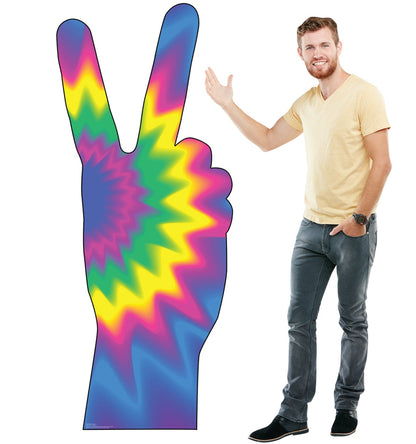 Life-Size 70s Peace Fingers Cardboard Cutout - All Cutouts