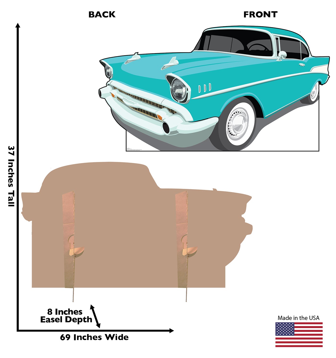 Life-Size 50s Car Cardboard Cutout - All Cutouts