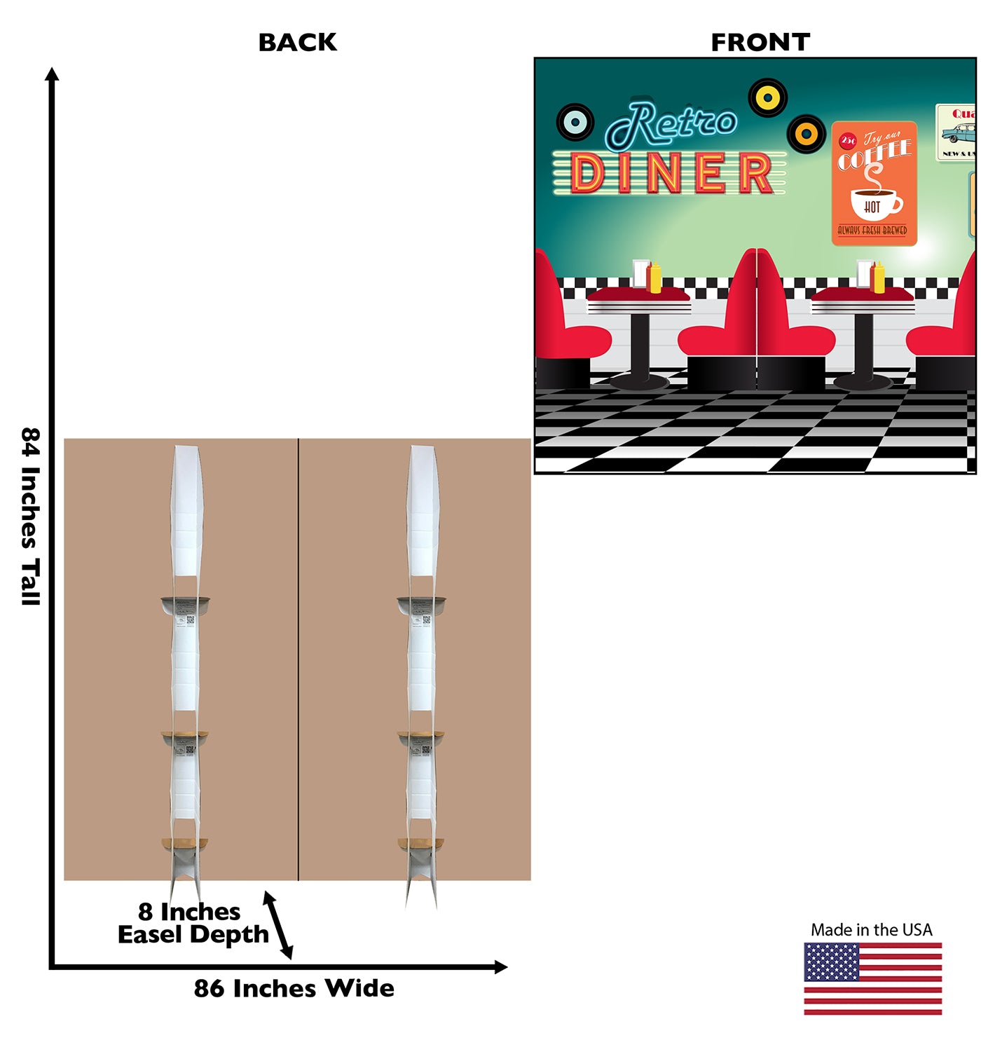 50s Backdrop Double Wide Life-Size Cardboard Cutout - All Cutouts