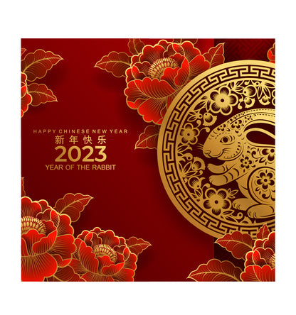 Chinese Year of the Rabbit Life-Size Cardboard Backdrop - All Cutouts