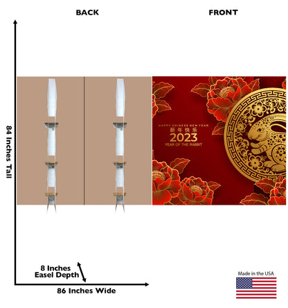 Chinese Year of the Rabbit Life-Size Cardboard Backdrop - All Cutouts