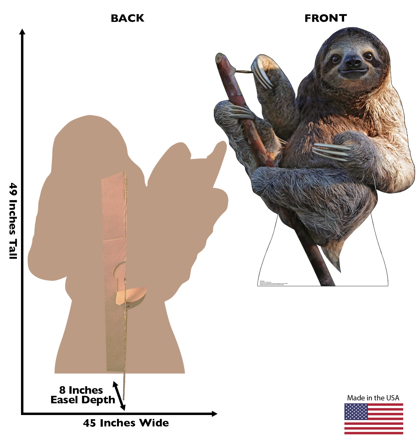 Life-Size Sloth Cardboard Cutout - All Cutouts