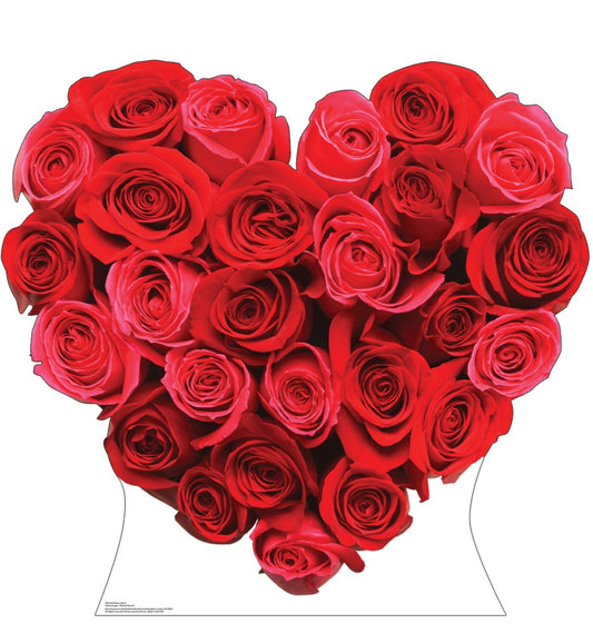 Life-Size Red Roses Heart Cardboard Cutout - All Cutouts