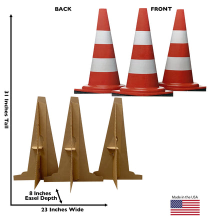 Life-Size Construction Cones (Set of 3) Cardboard Cutouts - All Cutouts