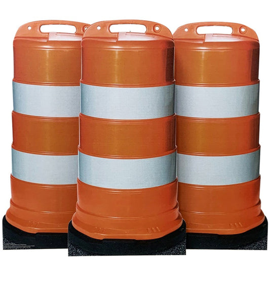 Life-Size Construction Barrels (Set of 3) Cardboard Cutouts - All Cutouts