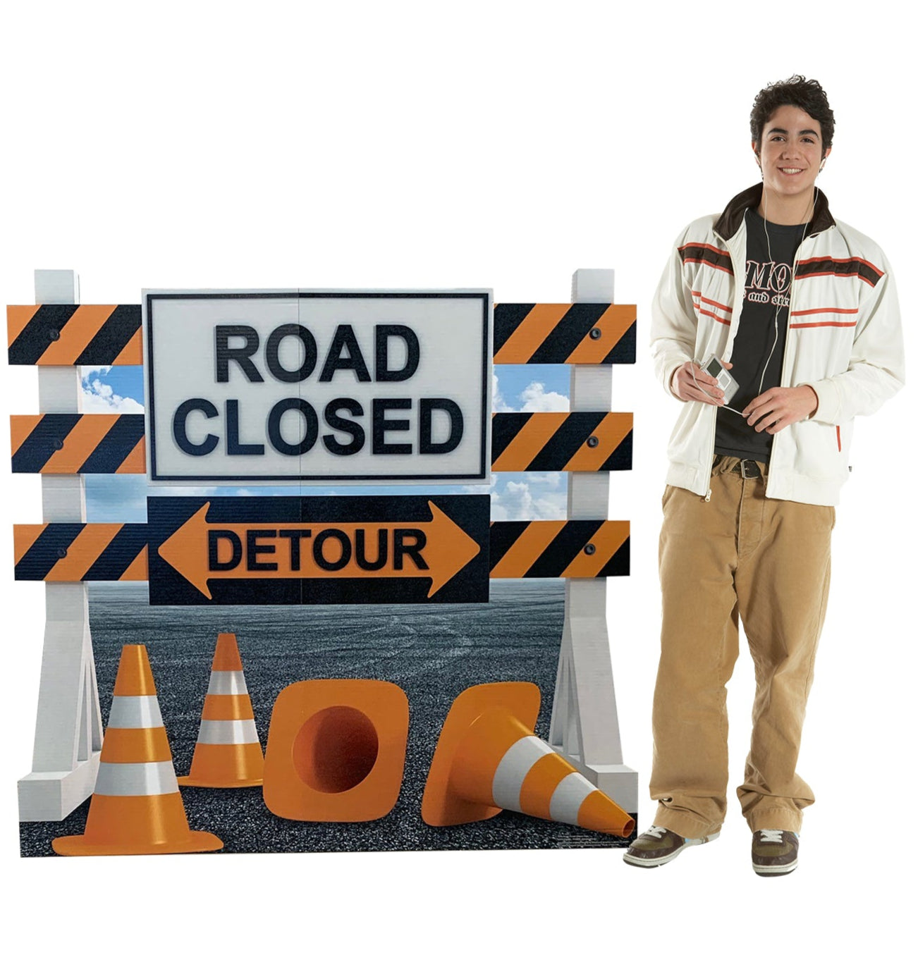 Life-Size Road Closed Detour Sign Cardboard Cutout - All Cutouts