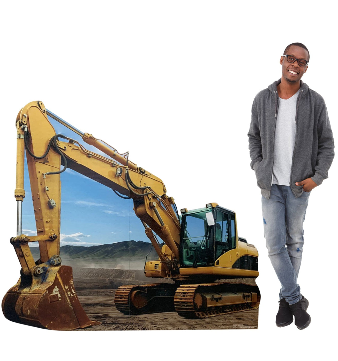 Life-Size Construction Excavator Cardboard Standee - All Cutouts