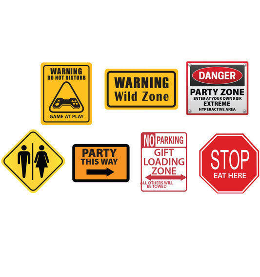 Life-Size Construction Party Signs Cardboard Cutouts - All Cutouts