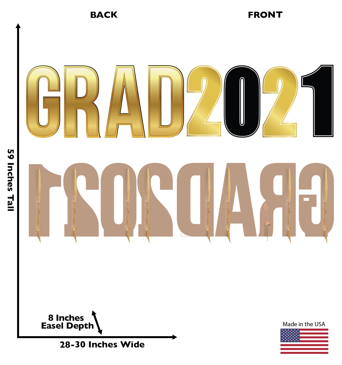 GRAD 2024 Numbers and Letters Life-Size Cardboard Cutout - All Cutouts