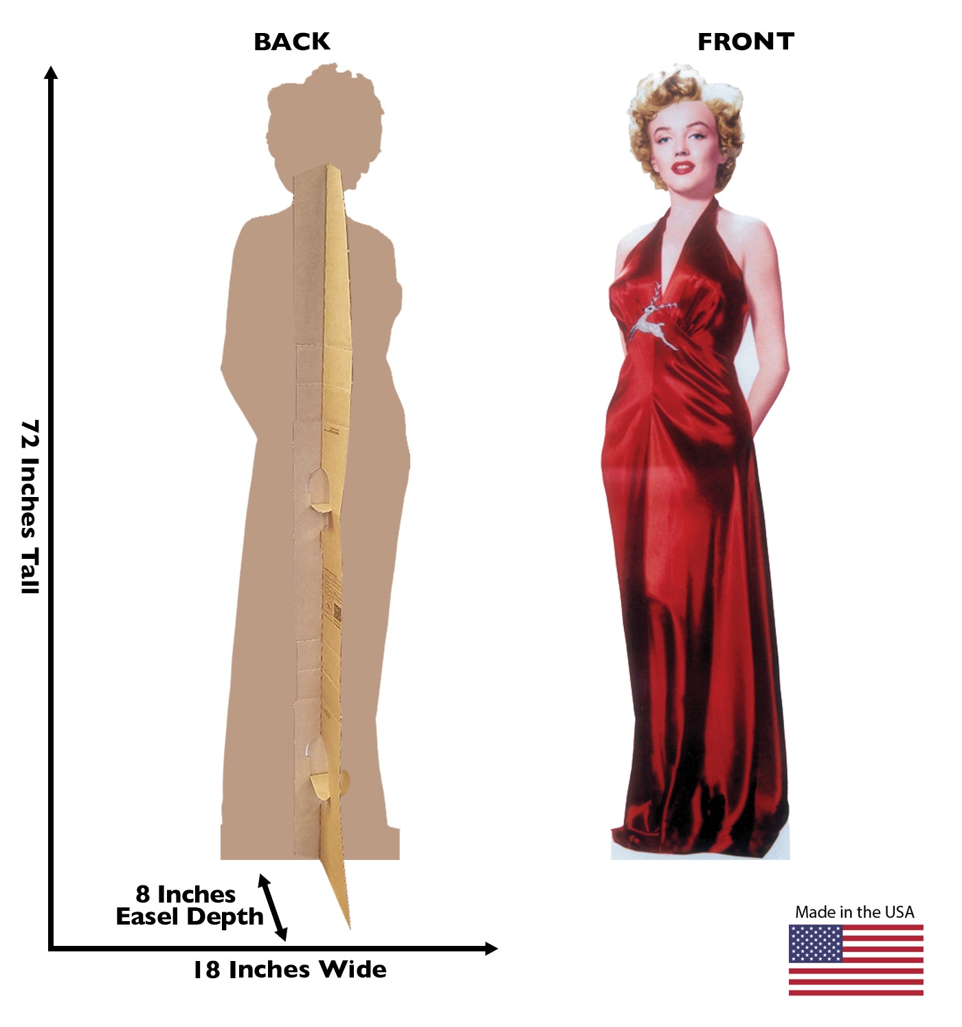 Life-size Marilyn Monroe-Red Gown Cardboard Cutout - All Cutouts