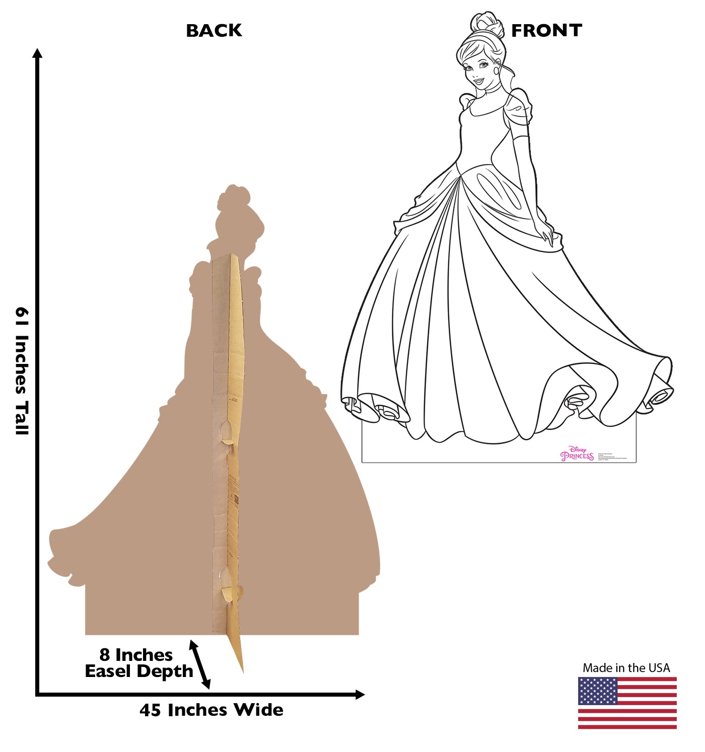 Life-Size Color Me Cinderella Cardboard Standee - All Cutouts
