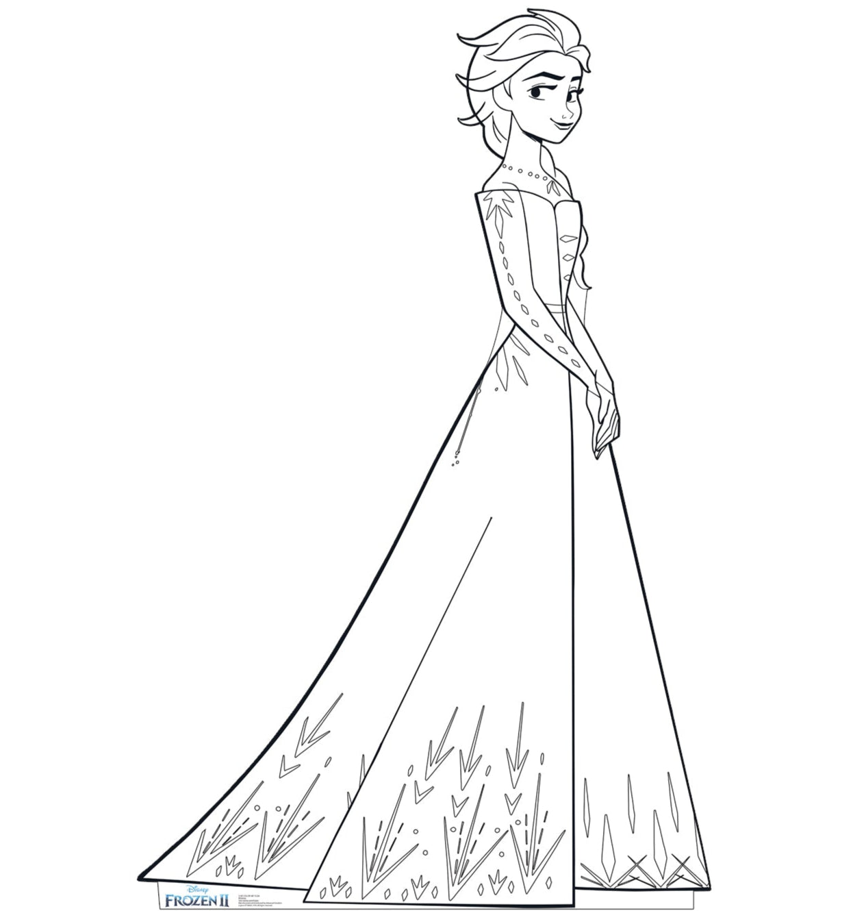 Life-Size Color Me Elsa Cardboard Cutout