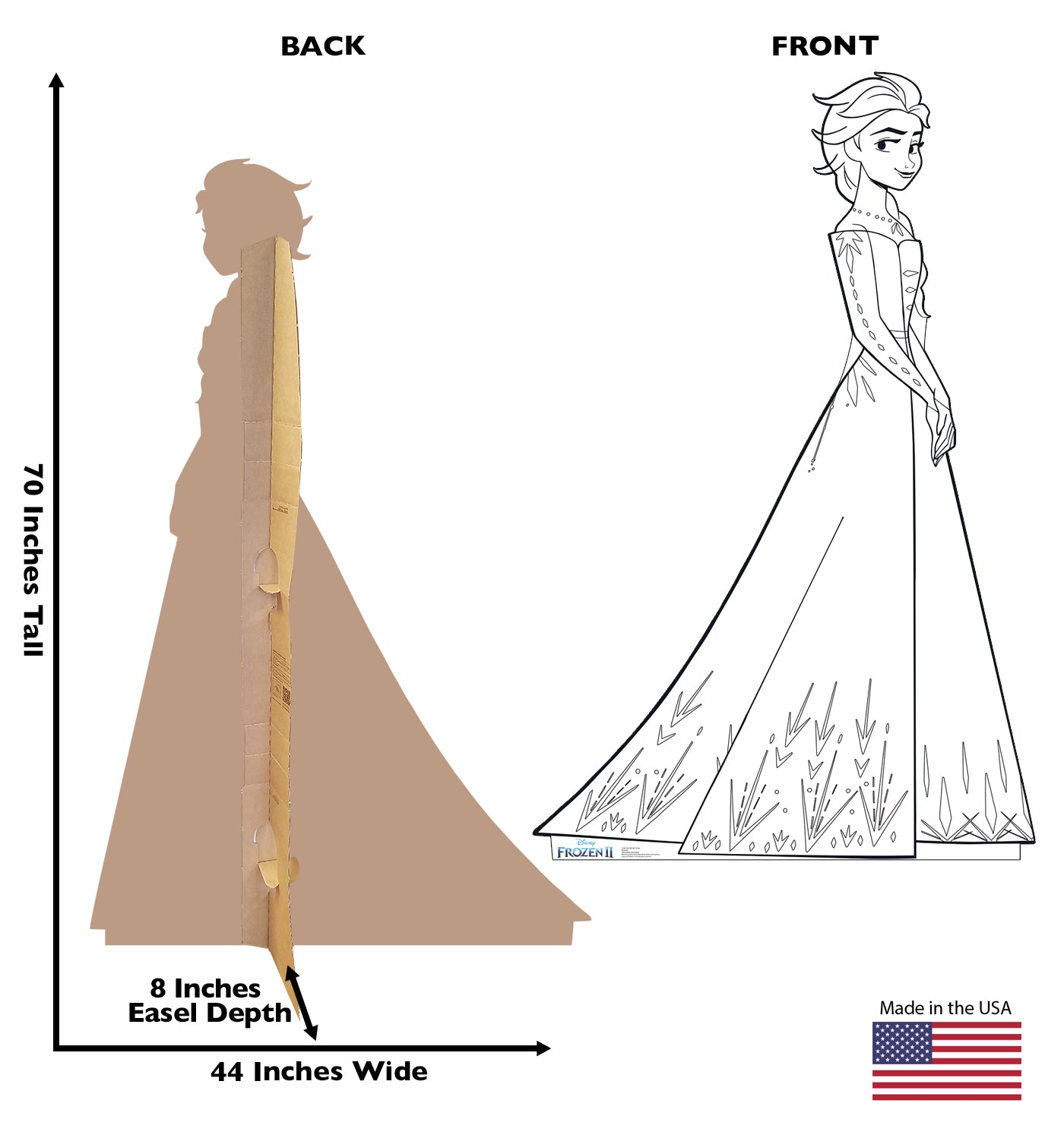 Life-Size Color Me Elsa Cardboard Cutout