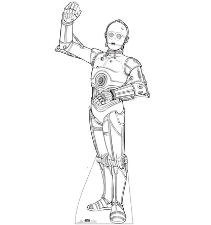 Life-Size Color Me C-3PO Cardboard Cutout