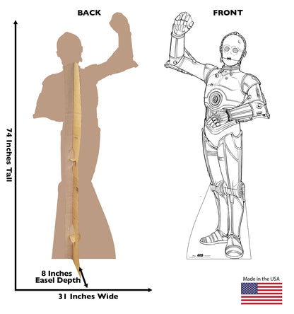 Life-Size Color Me C-3PO Cardboard Cutout