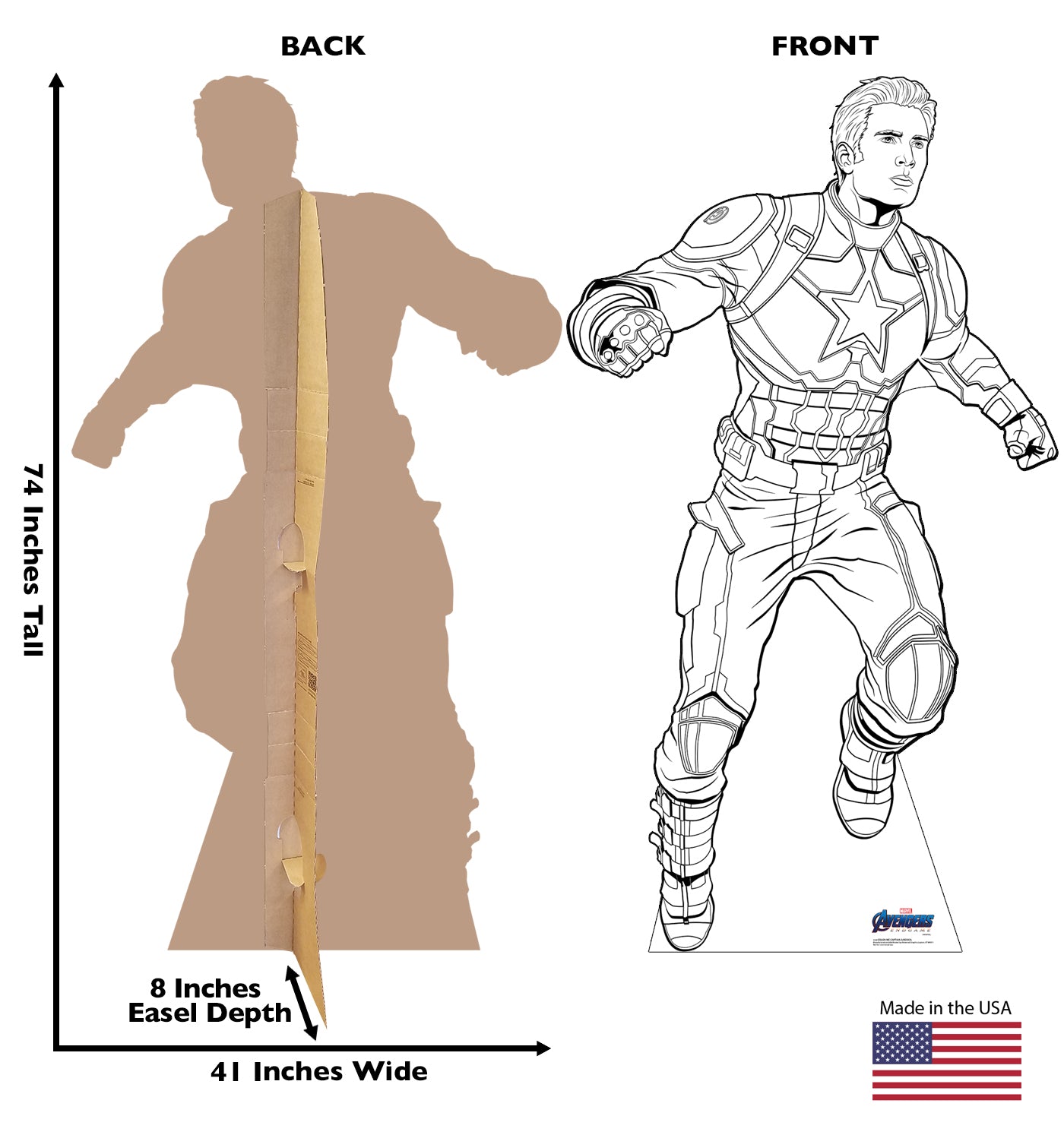 Life-Size Color Me Captain America Cardboard Cutout - All Cutouts