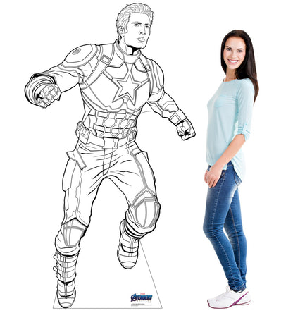 Life-Size Color Me Captain America Cardboard Cutout - All Cutouts