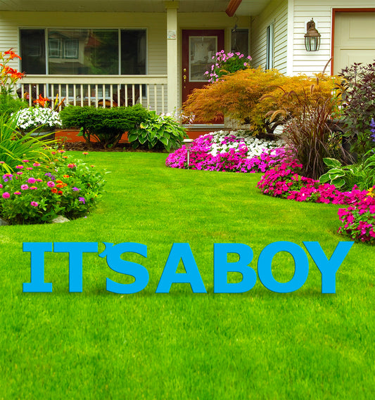 It's a Boy Blue Coroplast Yard Sign Letters - All Cutouts
