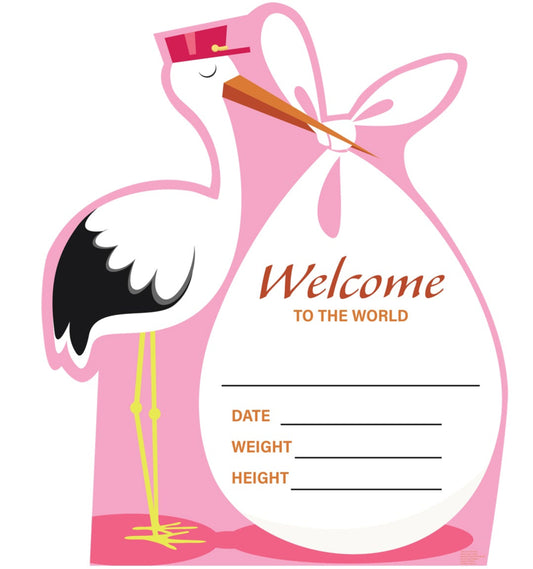 Life-Size Stork “It’s a Girl” Cardboard Cutout - All Cutouts