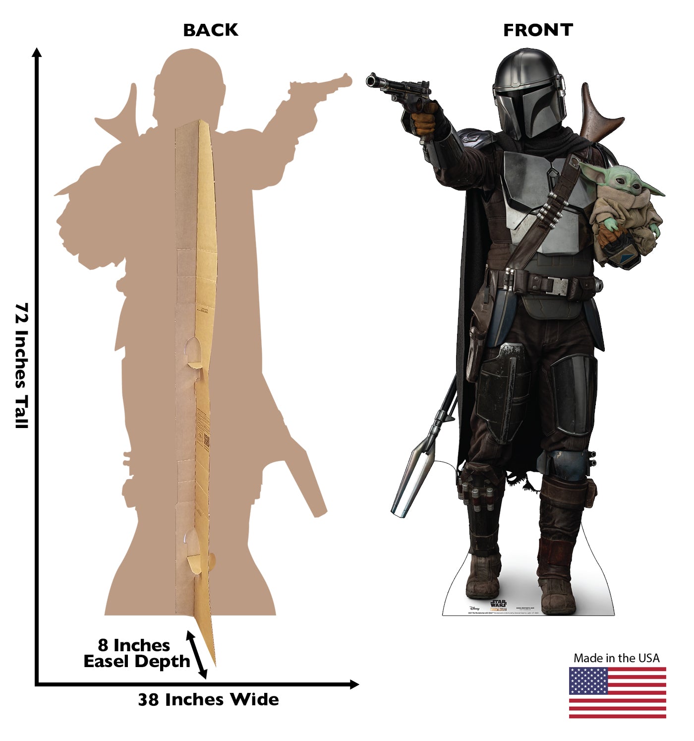 Life-Size The Mandalorian with The Child Cardboard Cutout - All Cutouts