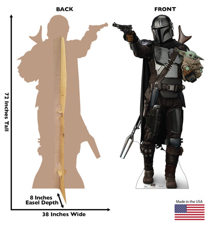 Life-Size The Mandalorian with The Child Cardboard Cutout - All Cutouts