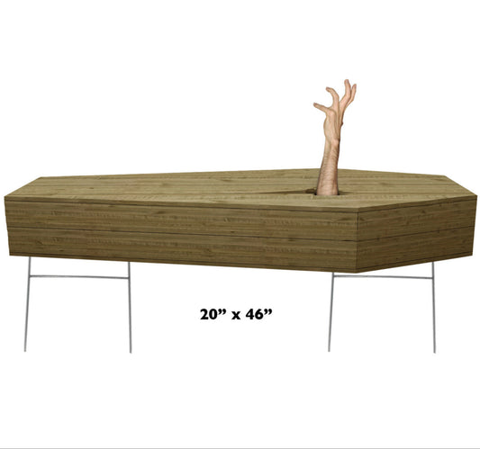 Halloween Hand Reaching Out of Coffin Coroplast Yard Sign