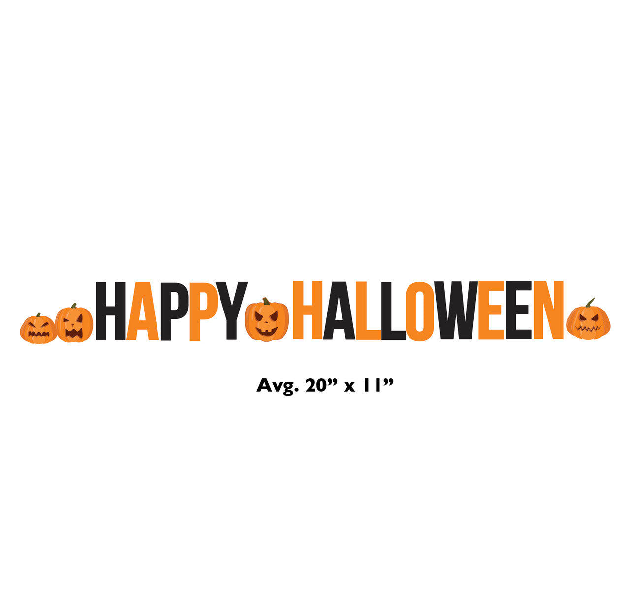 Happy Halloween and Pumpkins Coroplast Outdoor Yard Letters - All Cutouts