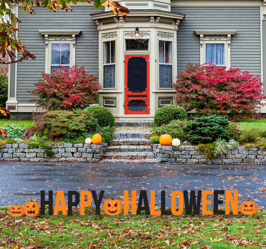 Happy Halloween and Pumpkins Coroplast Outdoor Yard Letters