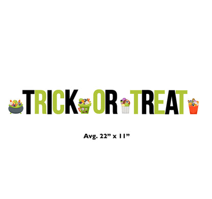 Trick or Treat with Candy Buckets Coroplast Outdoor Yard Letters - All Cutouts