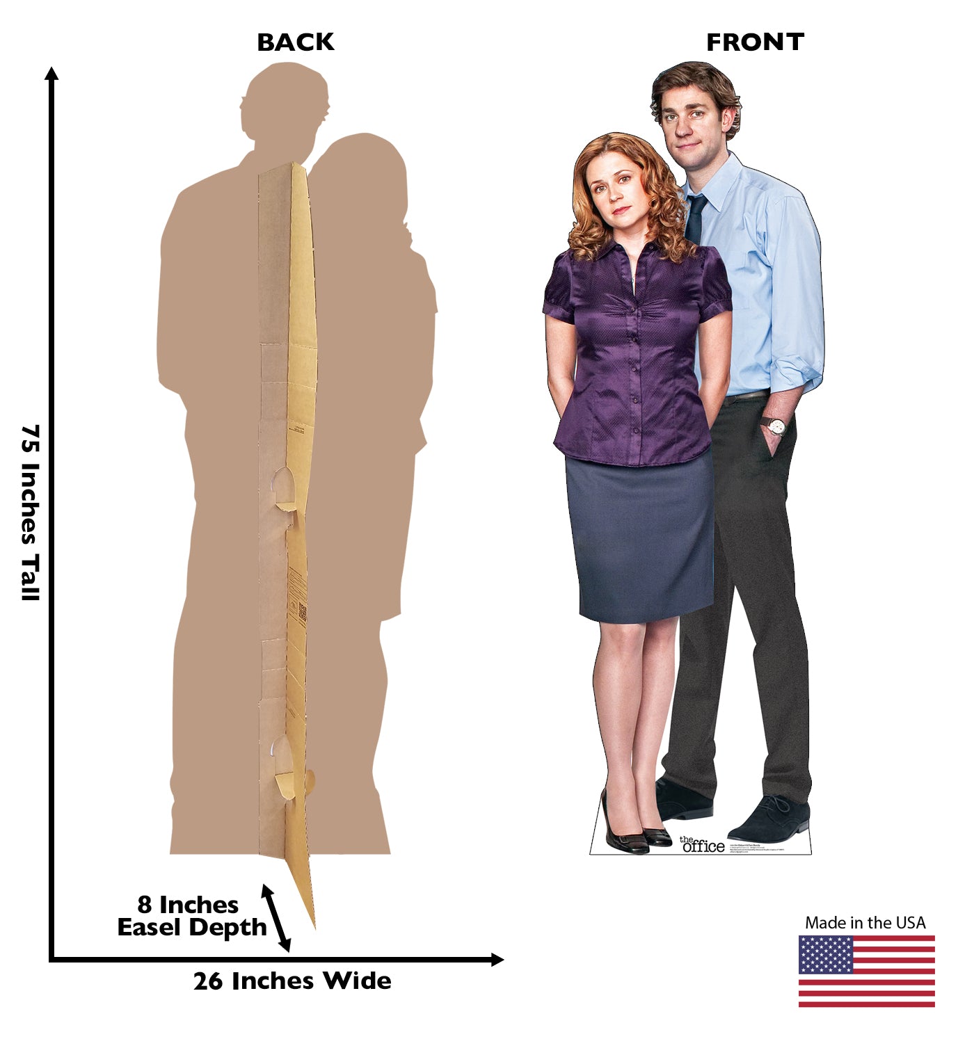 Life-Size Jim Halpert & Pam Beesly Cardboard Cutout - All Cutouts