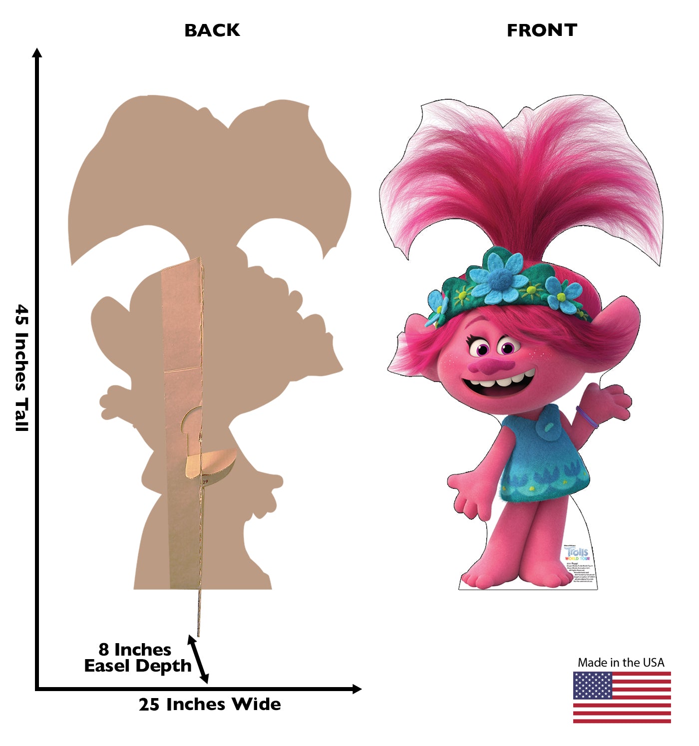 Life-Size Poppy (Trolls) Cardboard Cutout - All Cutouts