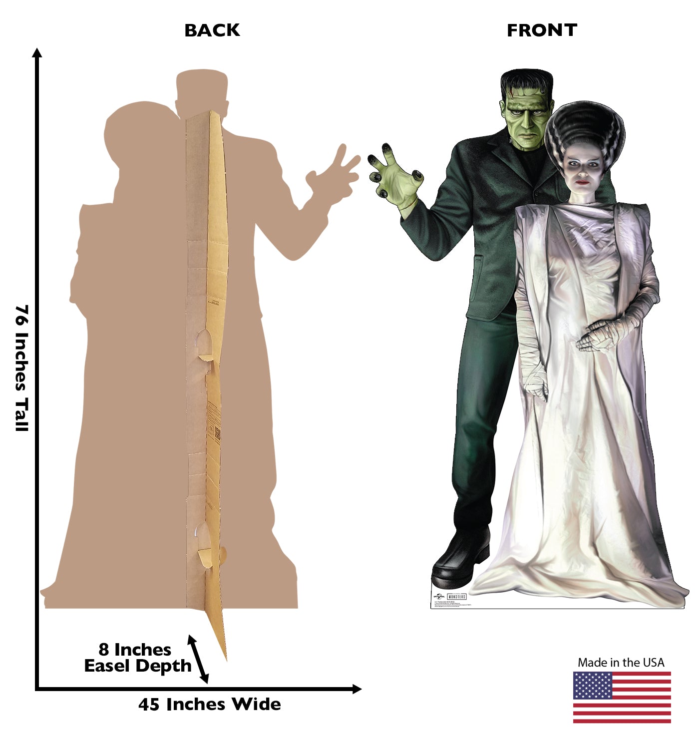Life-Size Cardboard Cutout of Frankenstein and His Bride - All Cutouts