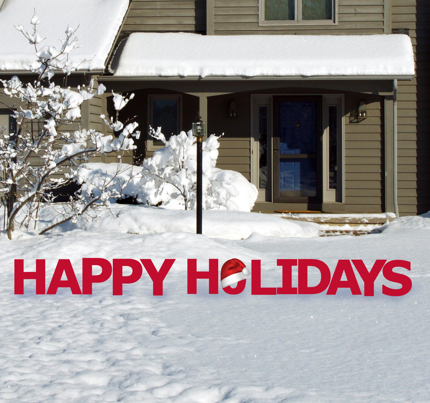 Happy Holidays Coroplast Outdoor Yard Sign - All Cutouts
