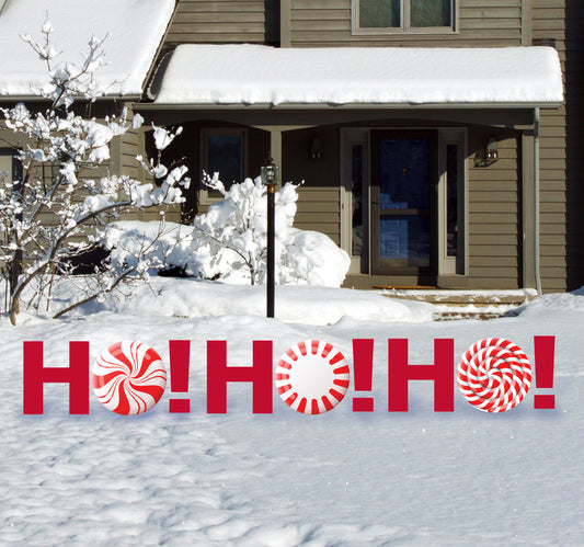 Ho! Ho! Ho! Coroplast Outdoor Yard Sign Set - All Cutouts