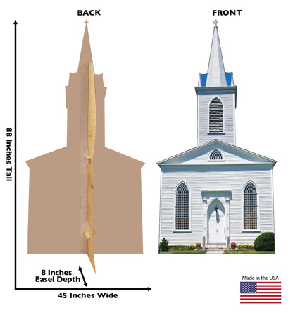 Life-Size Cardboard Standee - Church with Steeple - All Cutouts