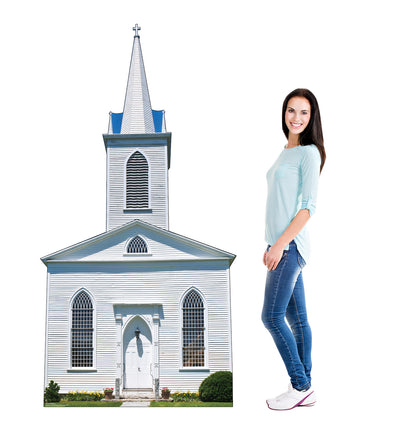 Life-Size Cardboard Standee - Church with Steeple - All Cutouts