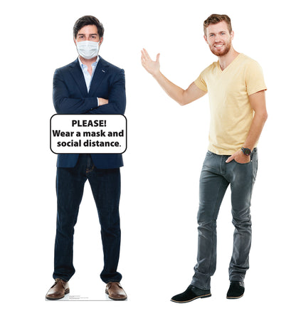 Life-Size Cardboard Standee - Social Distance Mask Standee Male - All Cutouts