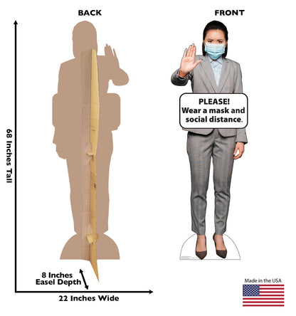 Life-Size Cardboard Standee - Social Distance Mask Standee Female - All Cutouts