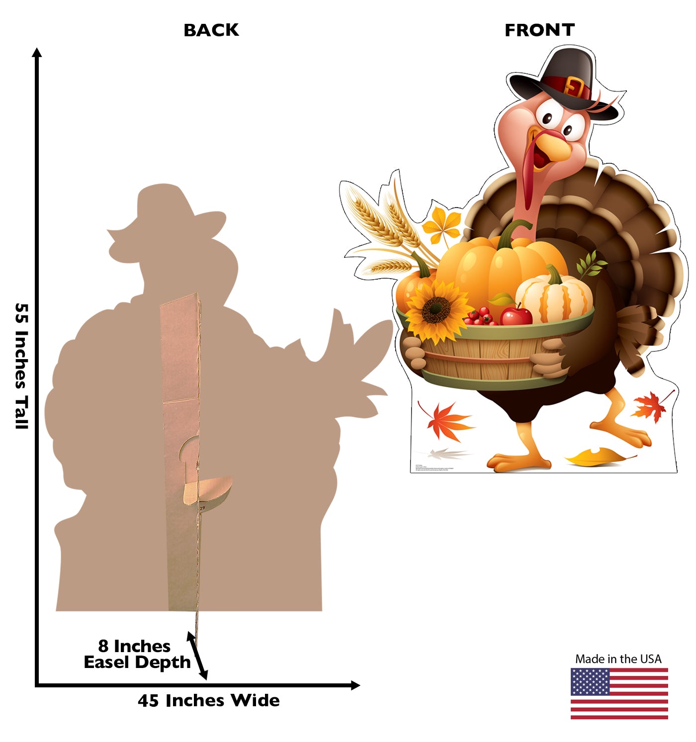 Life-Size Cardboard Standee - Festive Turkey - All Cutouts