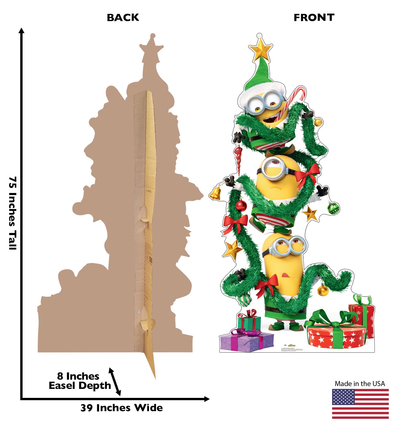 Life-Size Cardboard Cutout of Bob, Stuart & Kevin Christmas - All Cutouts