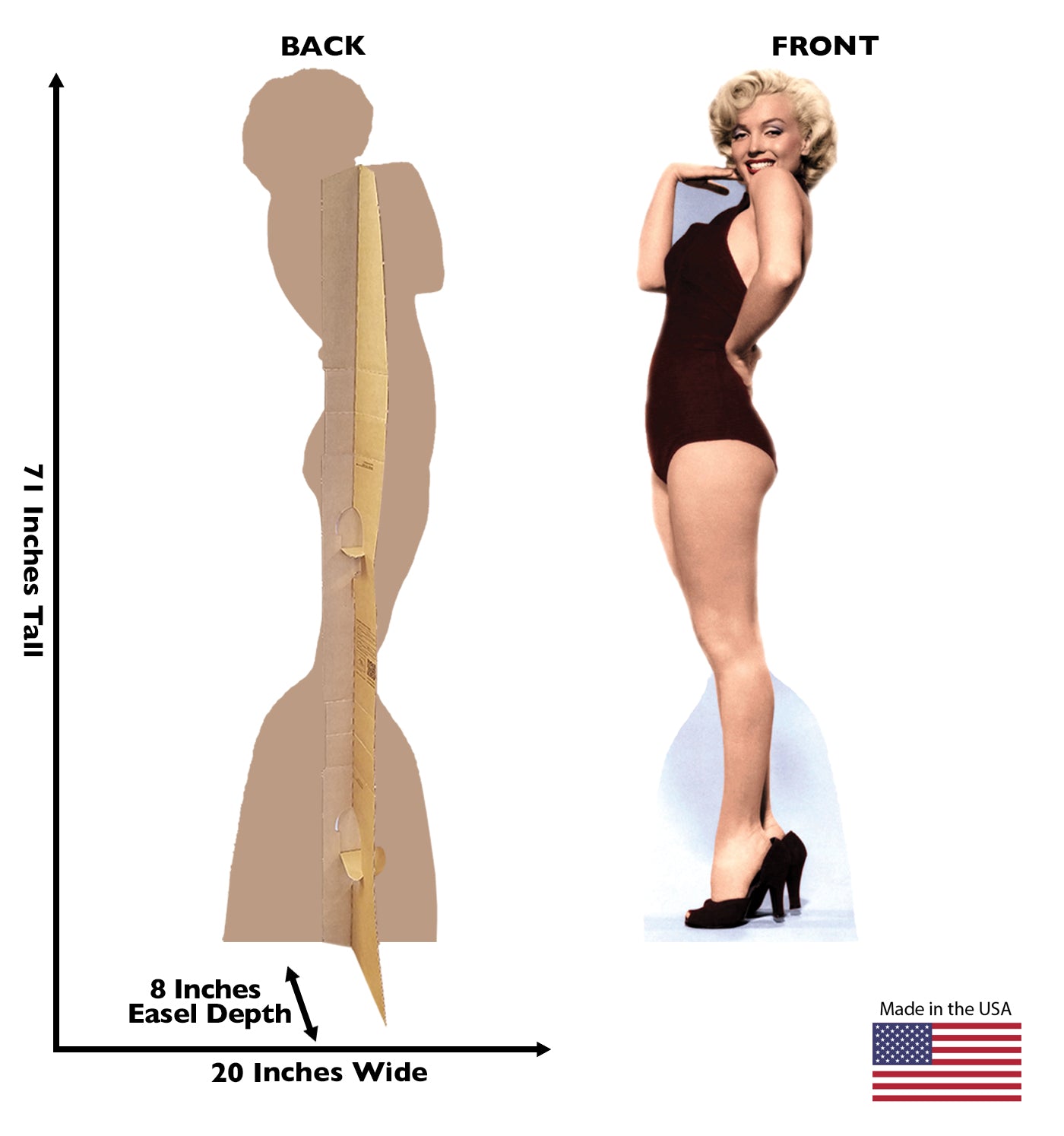 Life-size Marilyn Burgundy Swimsuit Cardboard Cutout - All Cutouts
