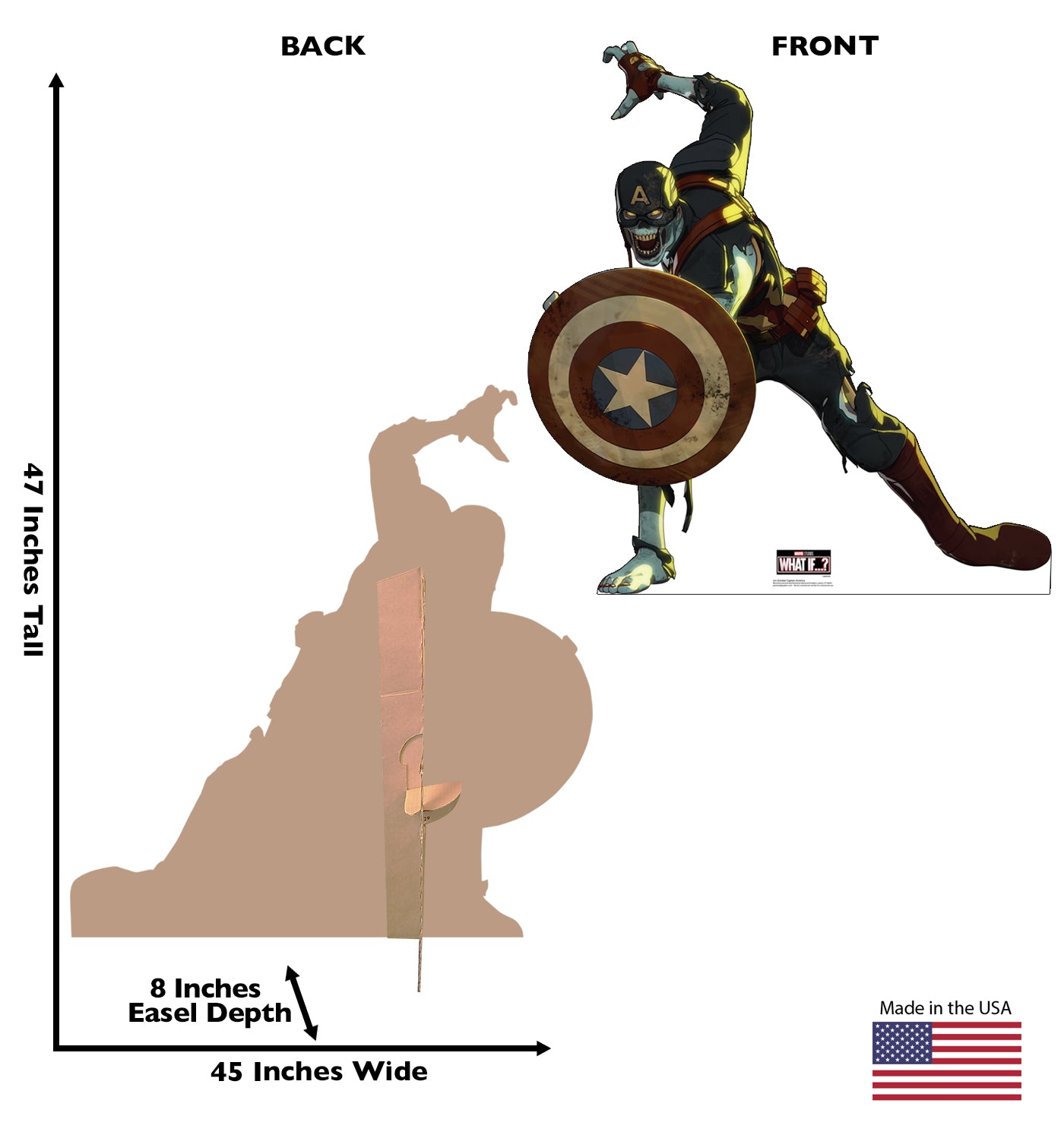Life-Size Zombie Captain America Cardboard Cutout - All Cutouts
