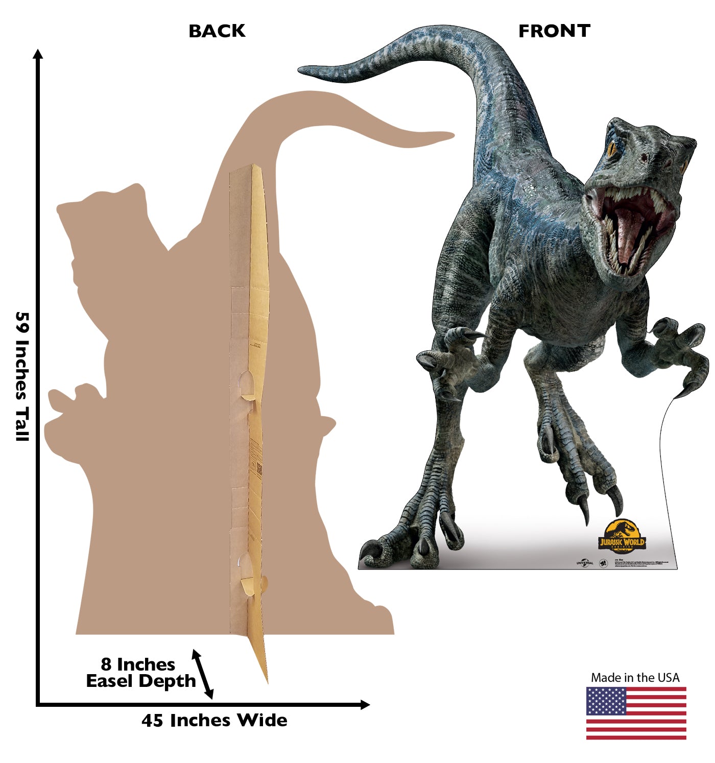 Life-Size Blue Cardboard Cutout – Jurassic World Dominion - All Cutouts
