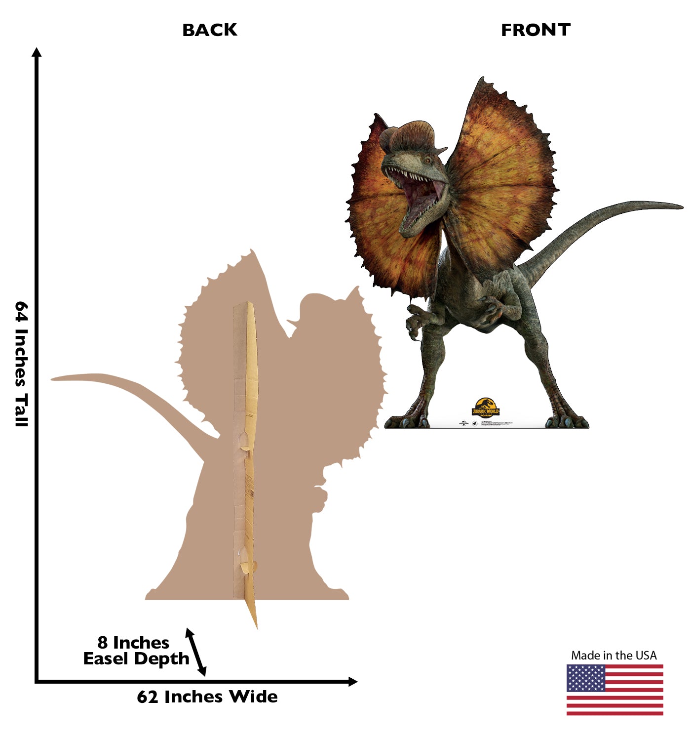Life-Size Dilophosaurus Cardboard Cutout – Jurassic World Dominion - All Cutouts