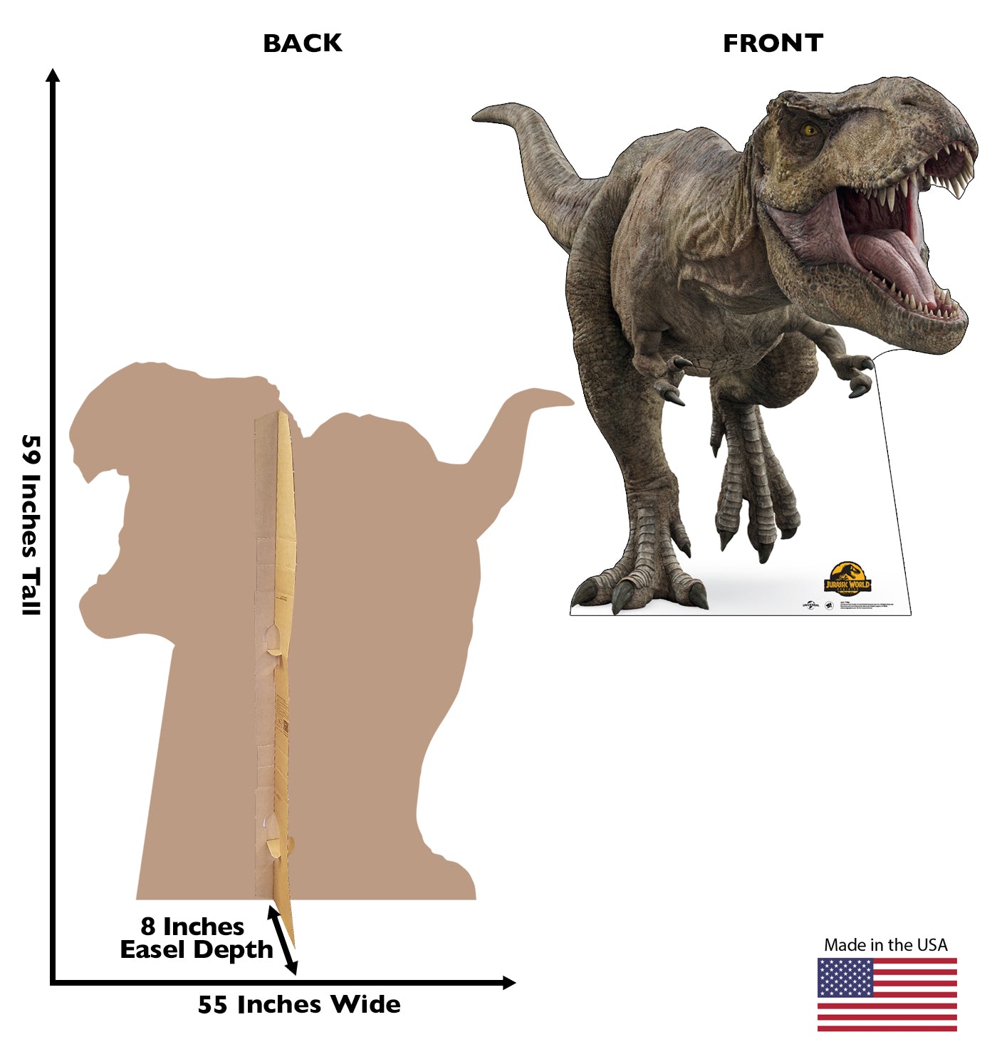 Life-Size T-Rex Cardboard Cutout – Jurassic World Dominion - All Cutouts