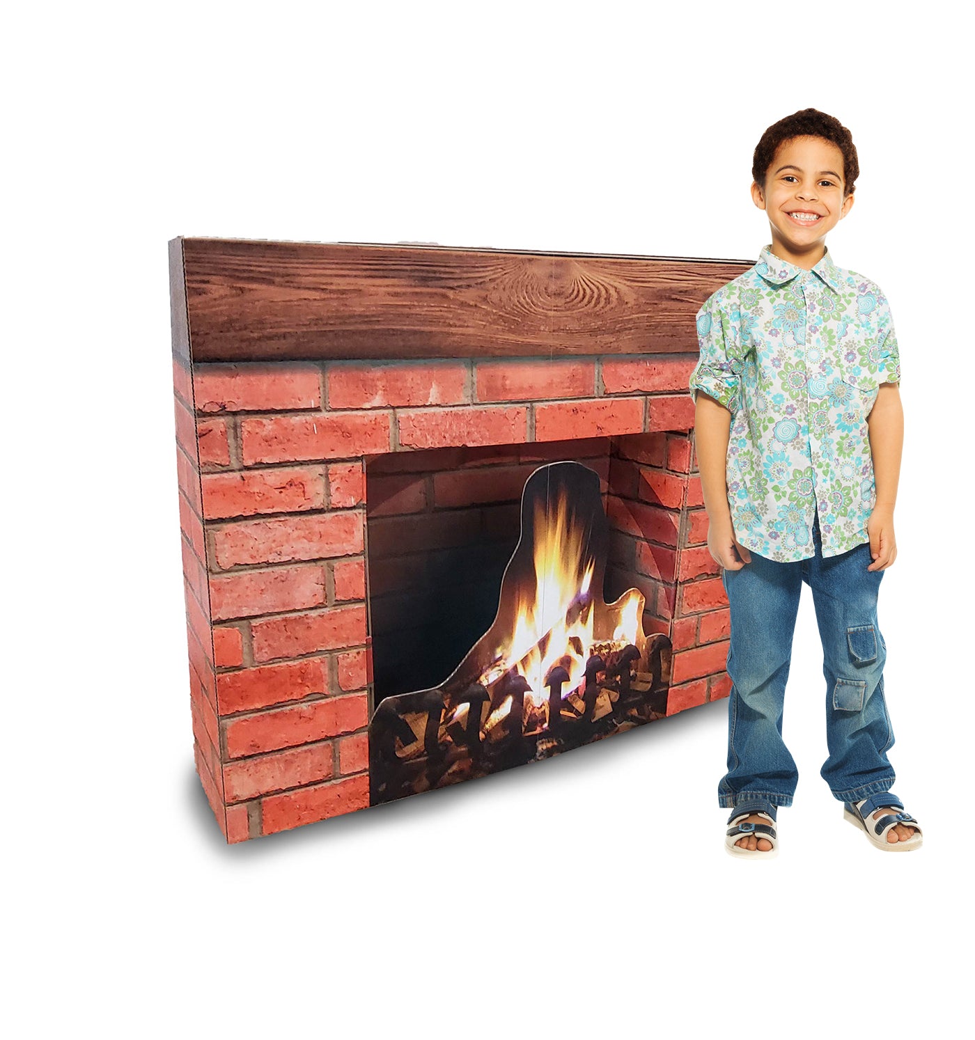 Holiday Fireplace 3D Cardboard Cutout - All Cutouts