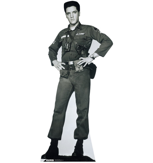 Elvis Presley Army Fatigues Talking Life-Size Cardboard Cutout