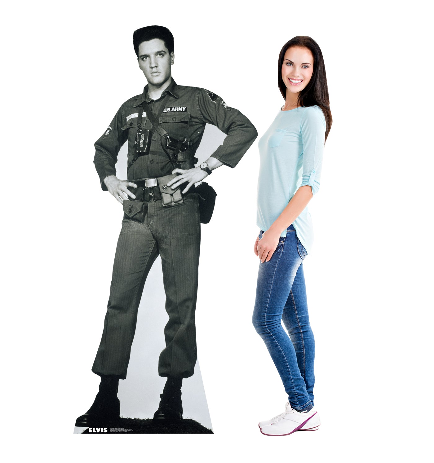 Life-size Elvis-Army Fatigues Cardboard Cutout - All Cutouts