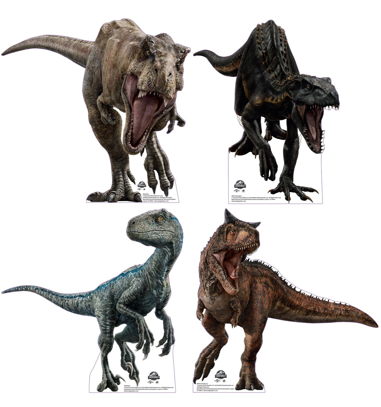 Jurassic World Mini Standees (Set of 4) - All Cutouts